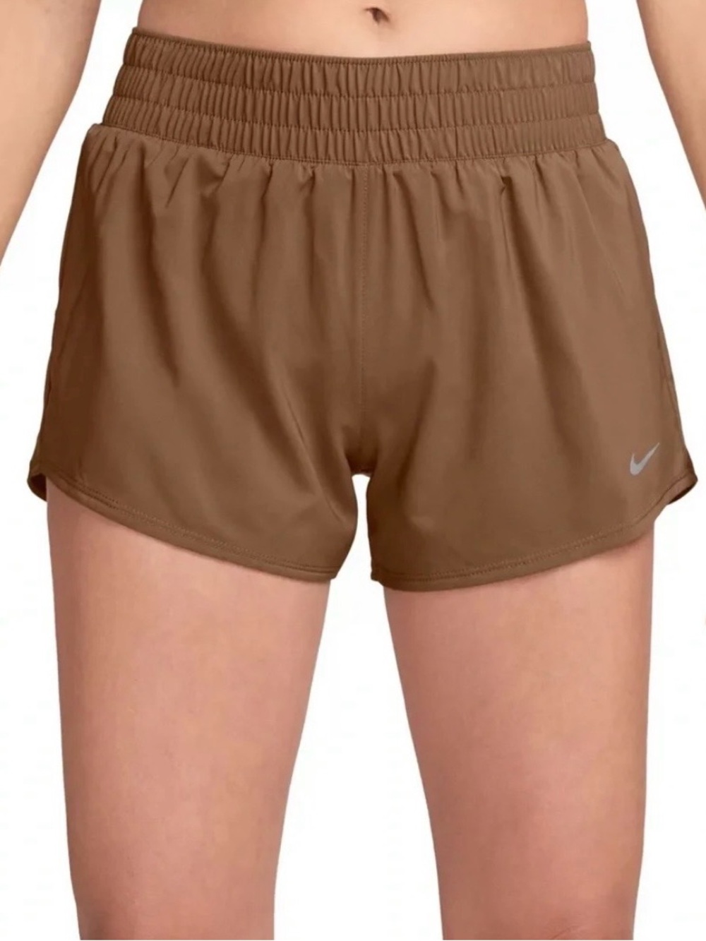 Nike Women's One Dri-FIT Mid-Rise 3" Brief-Lined Shorts - Brown/Tan